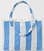 Color:Blue Stripe - Image 2 - Sunnylife® Stripe 2-in-1 Beach Tote Towel