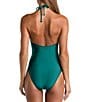 Color:Jade - Image 2 - Gypset Solid High Halter Neck One Piece Swimsuit