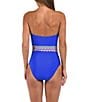 Sunshine '79 Jewel Essence Straight Neck Tummy Control Bandeau One Piece Swimsuit, Color:Marina - Image 2