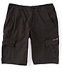 Color:Black - Image 1 - Vintage Flat-Front 11#double; Inseam Cargo Shorts