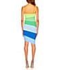 Color:Oasis - Image 2 - Color Block Stripe Square Neck Sleeveless Dress