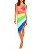 Color:Rainbow - Image 1 - Color Block Stripe V Neck Sleeveless Dress