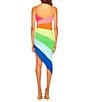 Color:Rainbow - Image 2 - Color Block Stripe V Neck Sleeveless Dress