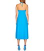 Color:Aquamarine - Image 2 - Halter String Neck Sleeveless Waistless Midi Dress