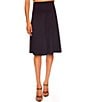 Color:Midnight - Image 1 - High Waisted Flared Signature Stretch Knit A-Line Skirt