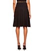 Color:Black - Image 2 - High Waisted Flared Signature Stretch Knit A-Line Skirt