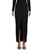 Susana Monaco Open Front Bodycon Pull-On Maxi Skirt, Color:Black - Image 1