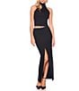 Susana Monaco Open Front Bodycon Pull-On Maxi Skirt, Color:Black - Image 5