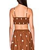 Susana Monaco Poplin Polka Dot Square Neck Sleeveless Crop Top - Image 2