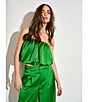 Susana Monaco Satin Bubble String Square Neck Sleeveless Coordinating Top - Image 5