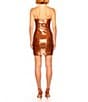 Color:Caramel - Image 2 - Sheer Sequin Sweetheart Neck Sleeveless Mini Dress