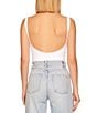 Color:Sugar - Image 2 - Signature Stretch Knit Low Open Back Tank Bodysuit