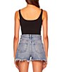 Color:Black - Image 2 - Signature Stretch Scoop Neck Sleeveless Spaghetti Strap Fitted Knit Tank Top