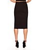 Color:Black - Image 2 - Signature Stretch Knit Side Slit High Rise Midi Pencil Skirt