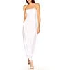 Color:Sugar - Image 1 - Signature Stretch Knit Strapless Cuffed Ankle Jumpsuit