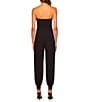 Color:Black - Image 2 - Signature Stretch Knit Strapless Cuffed Ankle Jumpsuit