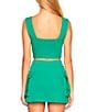 Color:Nettle - Image 2 - Signature Stretch Wide Strap Square Neck Sleeveless Coordinating Crop Top