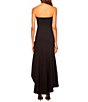 Color:Black - Image 2 - Sleeveless Tube Neck High Low Ruffle Dress