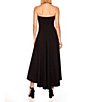Color:Black - Image 2 - Strapless High-Low Hem Knit A-Line Dress