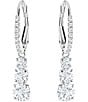 Color:Crystal - Image 1 - Attract Trilogy Round Crystal Drop Earrings