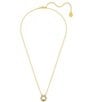 Color:Gold - Image 2 - Bella Gold Tone V Crystal Short Pendant Necklace