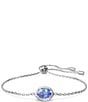 Color:Silver/Blue - Image 1 - Constella Oval Cut Adjustable Slider Crystal Bracelet