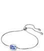 Color:Silver/Blue - Image 2 - Constella Oval Cut Adjustable Slider Crystal Bracelet