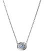 Color:Silver/Blue - Image 4 - Constella Oval Cut Short Crystal Pendant Necklace