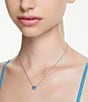 Color:Silver/Blue - Image 5 - Constella Oval Cut Short Crystal Pendant Necklace