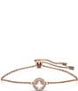 Color:Rose Gold - Image 1 - Constella Round Cut Adjustable Slider Bracelet