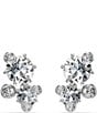 Swarovski Constella Round Crystal Stud Earrings, Color:Silver - Image 1