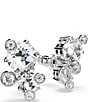 Swarovski Constella Round Crystal Stud Earrings, Color:Silver - Image 4