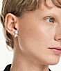 Swarovski Constella Round Crystal Stud Earrings, Color:Silver - Image 5
