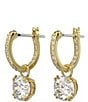 Swarovski Constella Crystal Round Drop Earrings, Color:Gold - Image 2