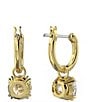 Swarovski Constella Crystal Round Drop Earrings, Color:Gold - Image 3