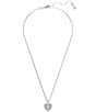 Color:Silver - Image 2 - Crystal Heart Shaped Pearl Hyperbola Pendant Necklace