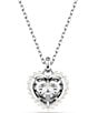 Color:Silver - Image 4 - Crystal Heart Shaped Pearl Hyperbola Pendant Necklace