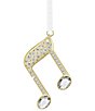 Swarovski Crystal Holiday Magic Collection Double Music Note Ornament - Image 1