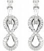 Color:Silver - Image 2 - Crystal Hyperbola Infinity Silver Drop Earrings