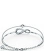 Color:Silver - Image 3 - Crystal Infinity Bangle Bracelet