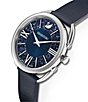 Color:Blue - Image 4 - Crystalline Glam Blue Leather Watch