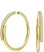Color:Gold - Image 1 - Dextera Crystal Crossover Hoop Earrings