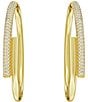 Color:Gold - Image 2 - Dextera Crystal Crossover Hoop Earrings