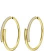 Color:Gold - Image 3 - Dextera Crystal Crossover Hoop Earrings