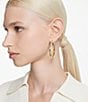 Color:Gold - Image 5 - Dextera Crystal Crossover Hoop Earrings