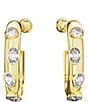Color:Gold - Image 2 - Crystal Dextera Large Rhinestone Hoop Earrings