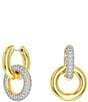 Color:Gold - Image 1 - Dextera Interlocking Crystal Hoop Earrings