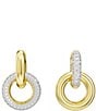 Color:Gold - Image 2 - Dextera Interlocking Crystal Hoop Earrings