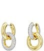 Color:Gold - Image 3 - Dextera Interlocking Crystal Hoop Earrings