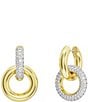 Color:Gold - Image 4 - Dextera Interlocking Crystal Hoop Earrings